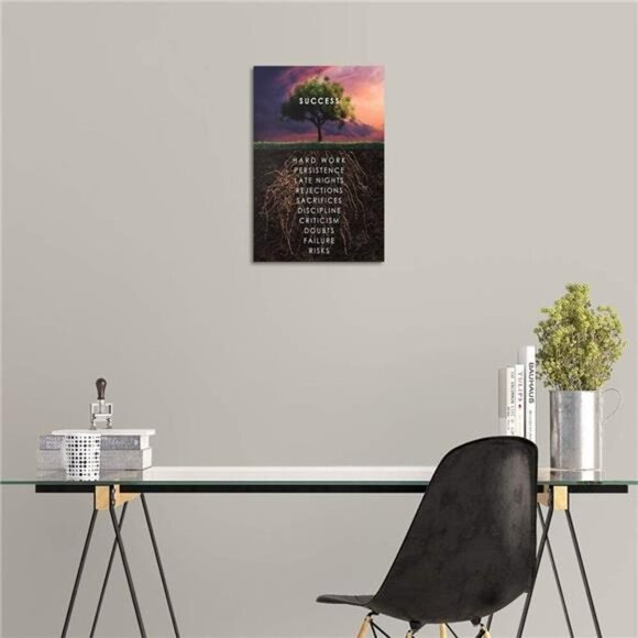 Inspirational Quote Canvas Wall Art Motivational Motto Painting Inspiring Poster - Picture 2 of 7